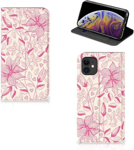 Apple iPhone 11 Smart Cover Pink Flowers
