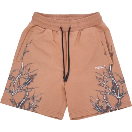 Heren korte trainingsbroek Lightning Shorts Terracotta/grijs