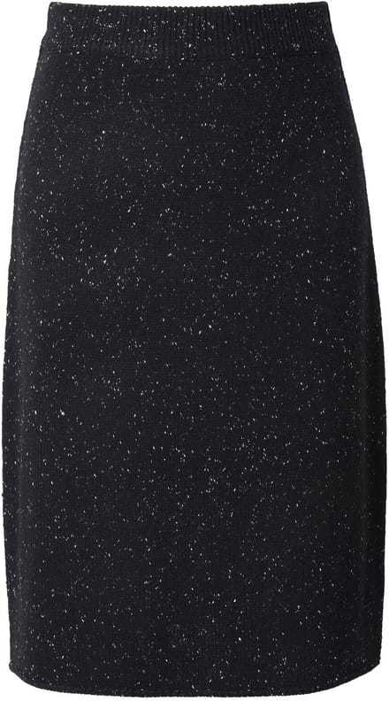 Studio Untold - Dames - Gebreide rok slim model midi-lengte pepper & salt - Zwart - Maat 54+