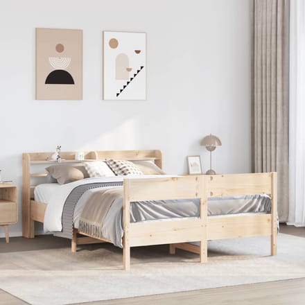 vidaXL - Bedframe - zonder - matras - massief - grenenhout - 160x200 - cm