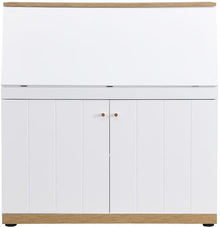 Vente-unique Bureaukast - MDF - Kleur: Wit en naturel - DUTASI