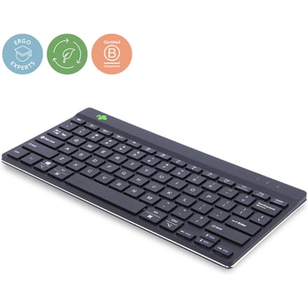 R-Go Compact Break - Ergonomisch Toetsenbord - Pauze-indicator - Ultradun - US QWERTY - Zwart