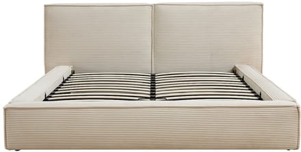 Vente-unique Bed met opbergruimte fluweel beige 160 x 200 cm