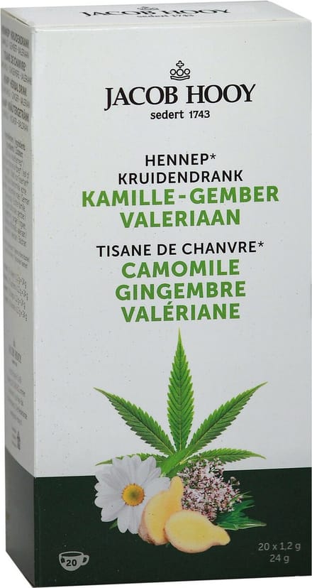 Jacob Hooy Hennep kamille gember valeriaan thee 20 Zakjes