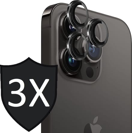Camera Screenprotector geschikt voor iPhone 16 Pro Max - 3x Volledig Dekkend Gehard Glazen Tempered Glass Krasbestendige Screen Protector