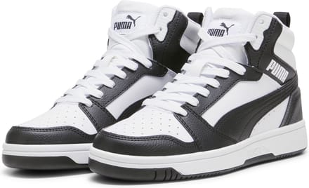 PUMA Puma Rebound V6 Mid Jr Unisex Sneakers - PUMA White-PUMA Black-Shadow Gray