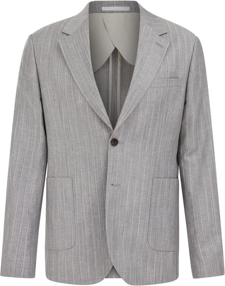 Van Gils Heren slim fit blazer van linnenmix met krijtstreep