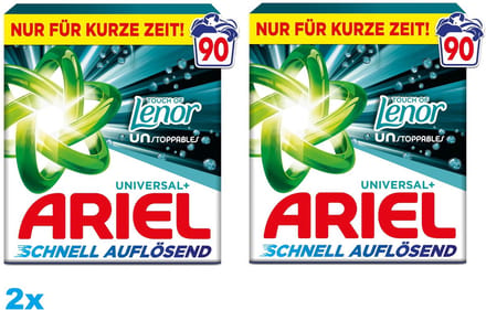 Ariel UNstoppabels TOUCH OF LENOR – Waspoeder – 2x90 Wasbeurten – 2 Stuks
