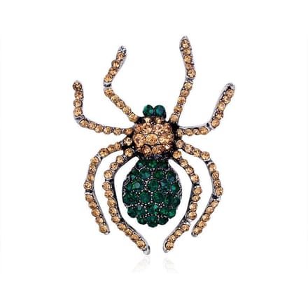 Broches araignées en strass pour femmes, épingles insectes vintage pour manteau, pull, bijoux gray