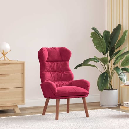vidaXL - Fauteuil - Wijnrood - 69 - x - 74 - x - 93 - cm - Fluweel