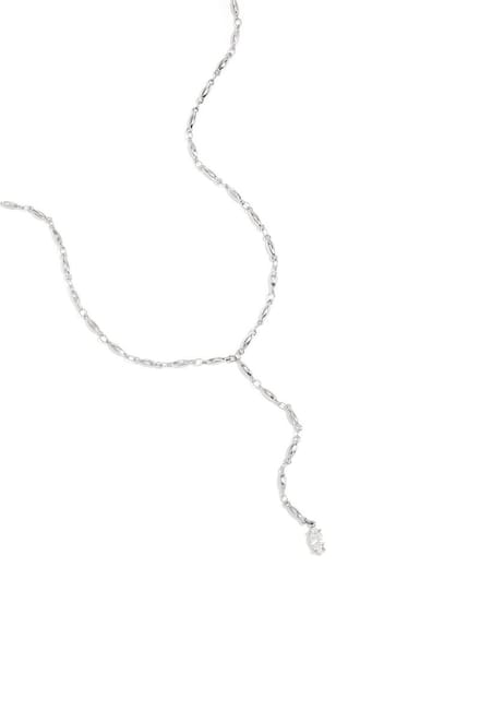 Bijoutheek Collier Y-vorm Hangende Steen Zilverkleurig