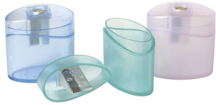 Puntenslijper M+R enkel Elliptic Swing Uno plastic assorti kleuren.Display 10 stuks.