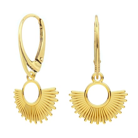 ARLIZI 2379 Oorbellen zon oorhangers - verguld - 3 cm
