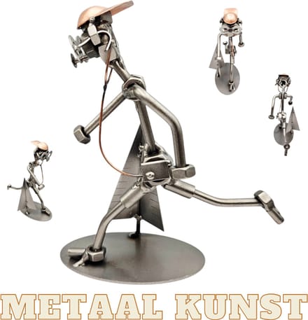 Hardloper-metaal kunst-metaal beeld-joggen-het best cadeau-uniek-sinterklas gift-kerst-geschenk