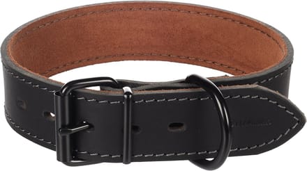 Halsband Montana Zwart Leer Breed