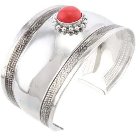 Behave – Bangle – Zilverkleur Rood – Open – Breed – Etnisch – Dames