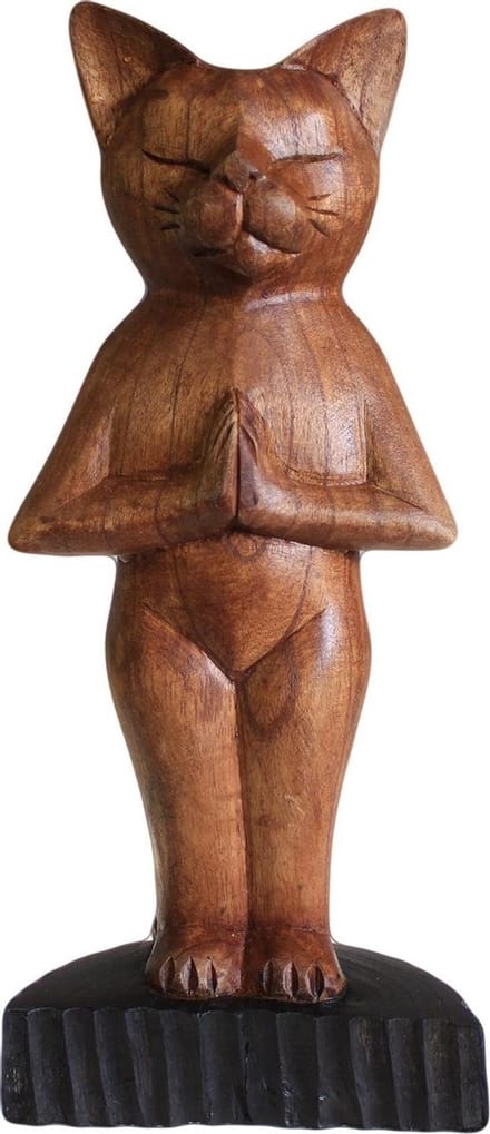 Handgesneden yogakat - staand