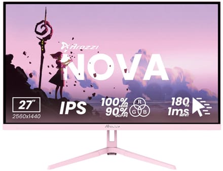 Arozzi Nova 27" Gaming Monitor - QHD IPS - 180Hz - Roze