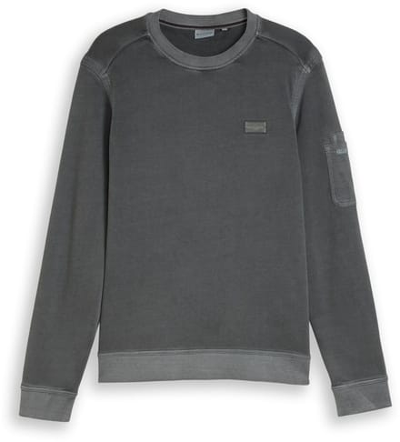 Tom Tailor - Sweatshirt met zak op de mouw - Maat S - Tarmac Grey