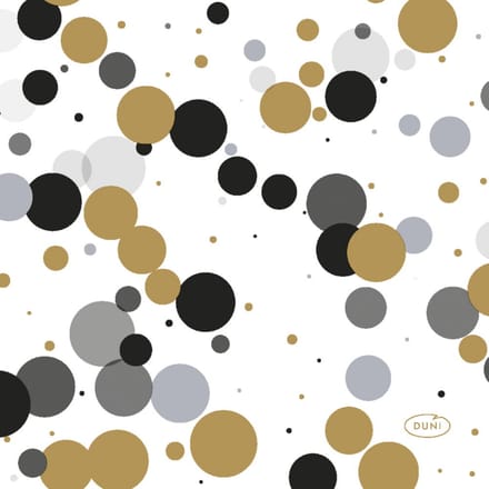 Servetten Festive Bubbles Zwart - 24x24 cm