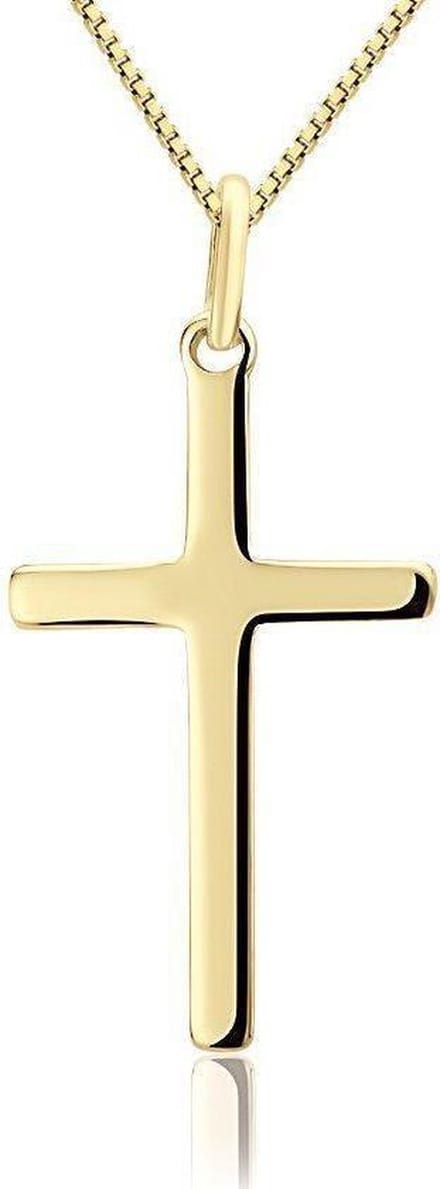 Montebello Ketting Kruis - 925 Zilver Verguld - 16x30mm - 45cm