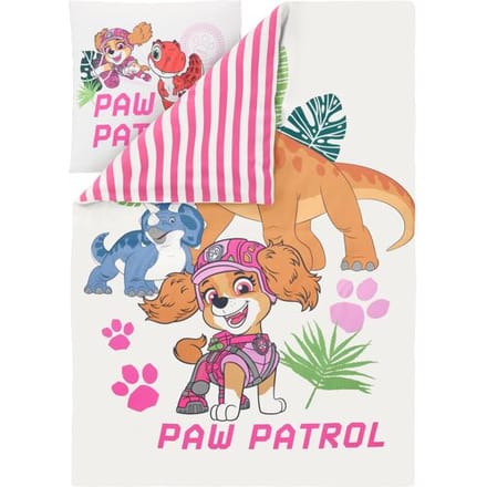 Lidl Kinder dekbedovertrek Paw Patrol 140 x 200 cm (Wit/roze)