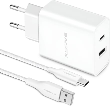 Power Adapter met USB naar USB C Kabel - 20W Fast en Quick Charge - Universeel