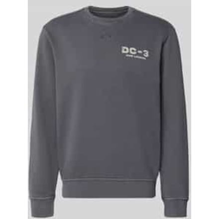 Sweatshirt met labelprint en ronde hals