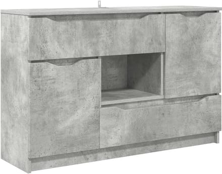 vidaXL - Dressoir - Beton - Grijs - 100 - x - 30 - x - 65,6 - Bewerkt - hout