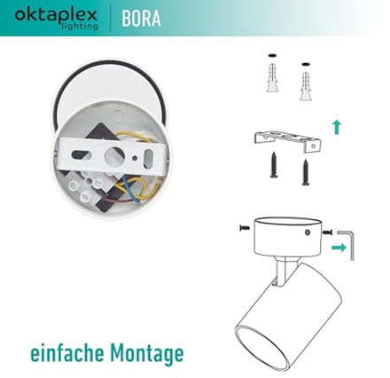 Draaibare GU10 LED Plafondspot 1-lamp voor Functionele Verlichting in Wit