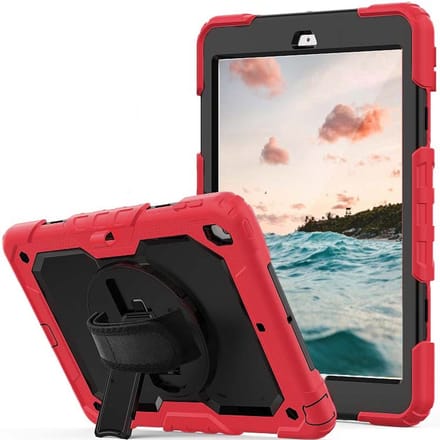 Casecentive Handstrap Pro Hardcase with handstrap iPad 2017 / 2018 rood