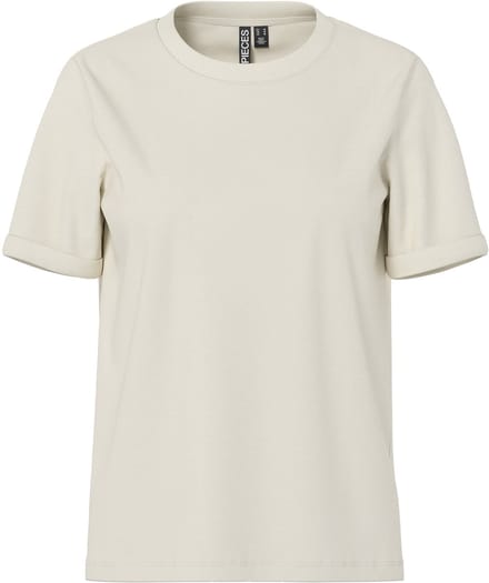 Pieces T-shirt Pcria Ss Fold Up Solid Tee Noos Bc 17086970 Birch Dames Maat - S