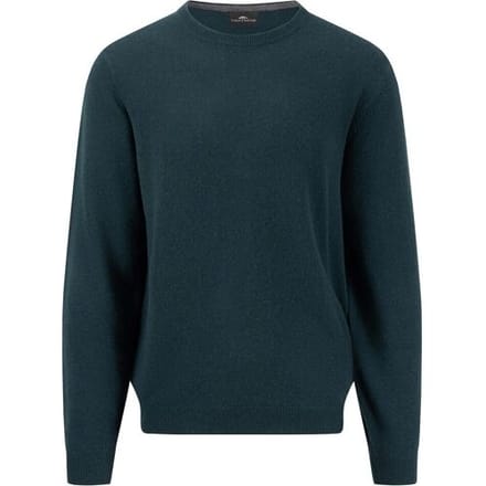 Fynch-Hatton Trui O-Neck Cashmere Uni Color Dark Emerald / male