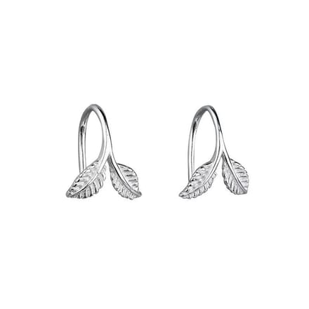 Oorbellen blaadje - leaf - silver plated