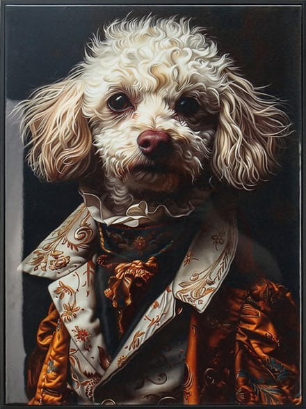 Schilderij regency hond 45x60cm