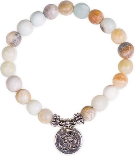 Yogi & Yogini naturals Mala/armband amazoniet elastisch met ohm (8mm)