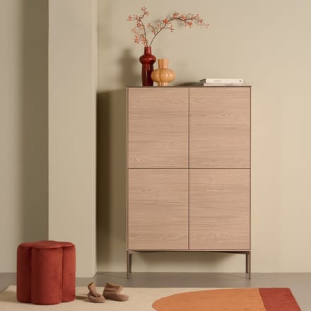Light & Living Poef Nalani - Bordeaux - 38x38x45cm - Modern