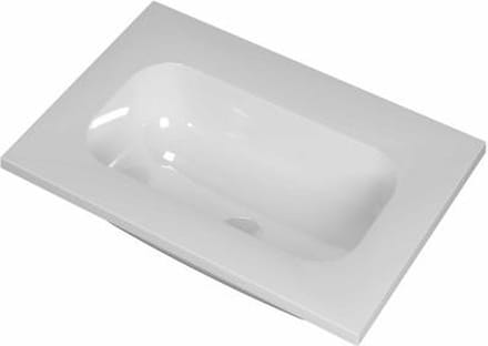 INK Reflekt polystone wastafel zonder kraangat 60 x 40 x 1,5 cm, glanzend wit