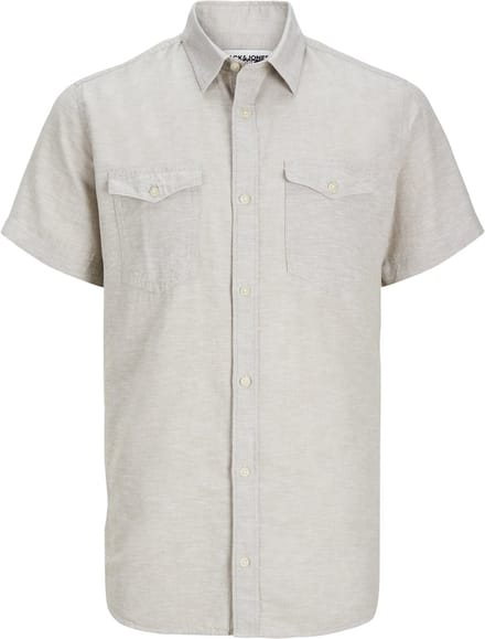 JACK&JONES JCOSHERIDAN LINEN BLEND SHIRT SS Heren Overhemd - Maat M