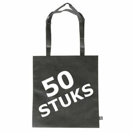 50 stuks - Sterke Draagtas - RPET Non Woven - Zwart
