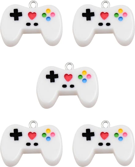 Sieraden Maken | Set 5 Hangers Console Playstation Wit | Bedels