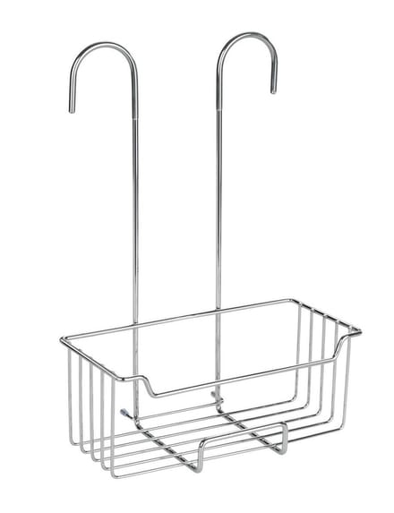 WENKO Doucherek Milo RVS glanzend 25x36cm - Zonder boren - Doucherekje hangend - Douchemand - Douchecaddy ophangbaar