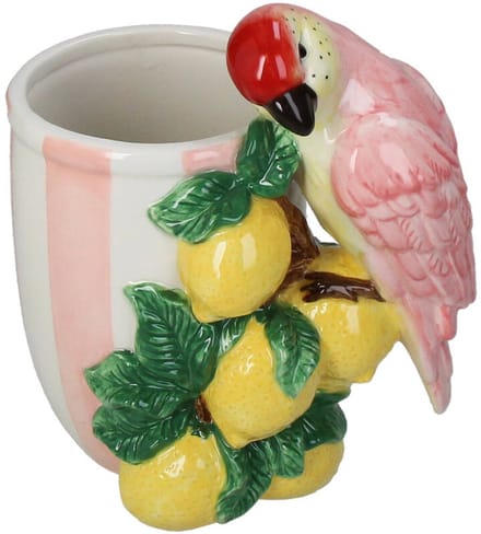 Bloempot Vogel Dolomiet Multi 15,6x10,6x18,2cm