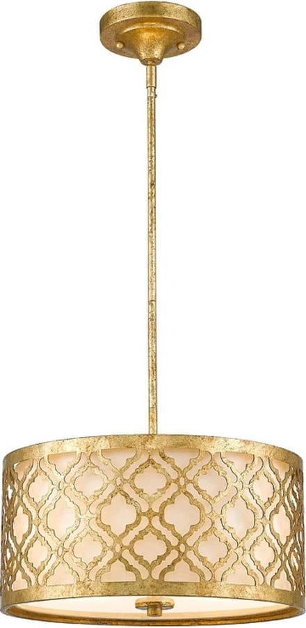 Gilded Nola LED Hanglamp Arabella | 2X E27 Max 60W | Dimbaar | Distressed Gold, Ivory Shade