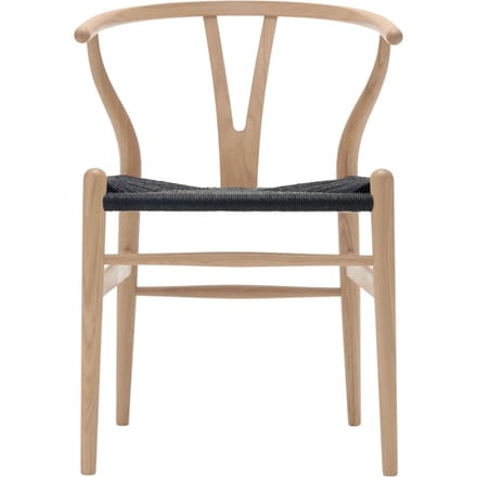 Carl Hansen & Søn - CH24 Y Wishbone stoel eiken - eiken wit geolied - Vlecht zwart