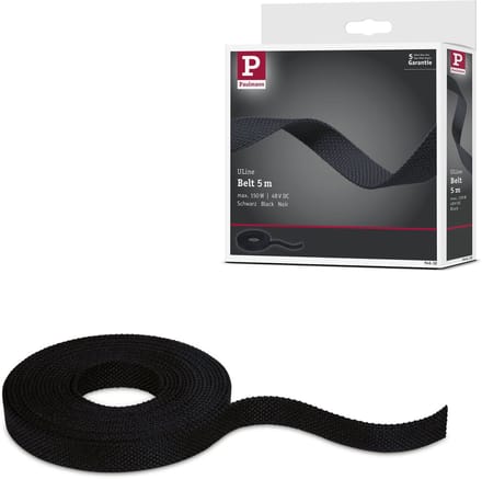 ULine Riem 5m Dacron Textil Koper Zwart