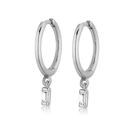 Oorring met zirkonia hanger/925 sterling zilver