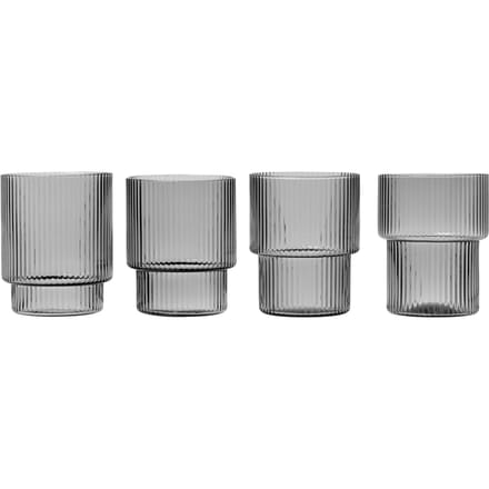 Ferm Living - Ripple Glazen (set van 4) - smoked grey - 4 - 6 Wochen