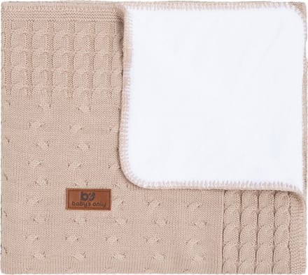 Baby's Only Gebreide ledikantdeken teddy - Baby deken Cable - Beige