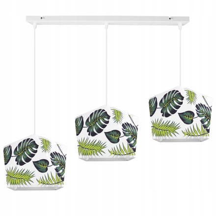 Hanglamp Manila 3-lichts wit met stoffen kap - Stijlvol en modern